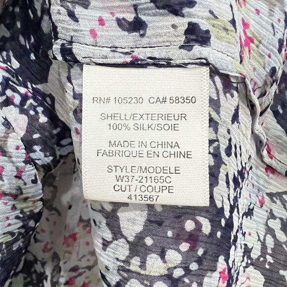 Joie Womens Multicolor Floral Long Sleeve Split Neck Pleated Blouse Top Size XS - Picture 12 of 12